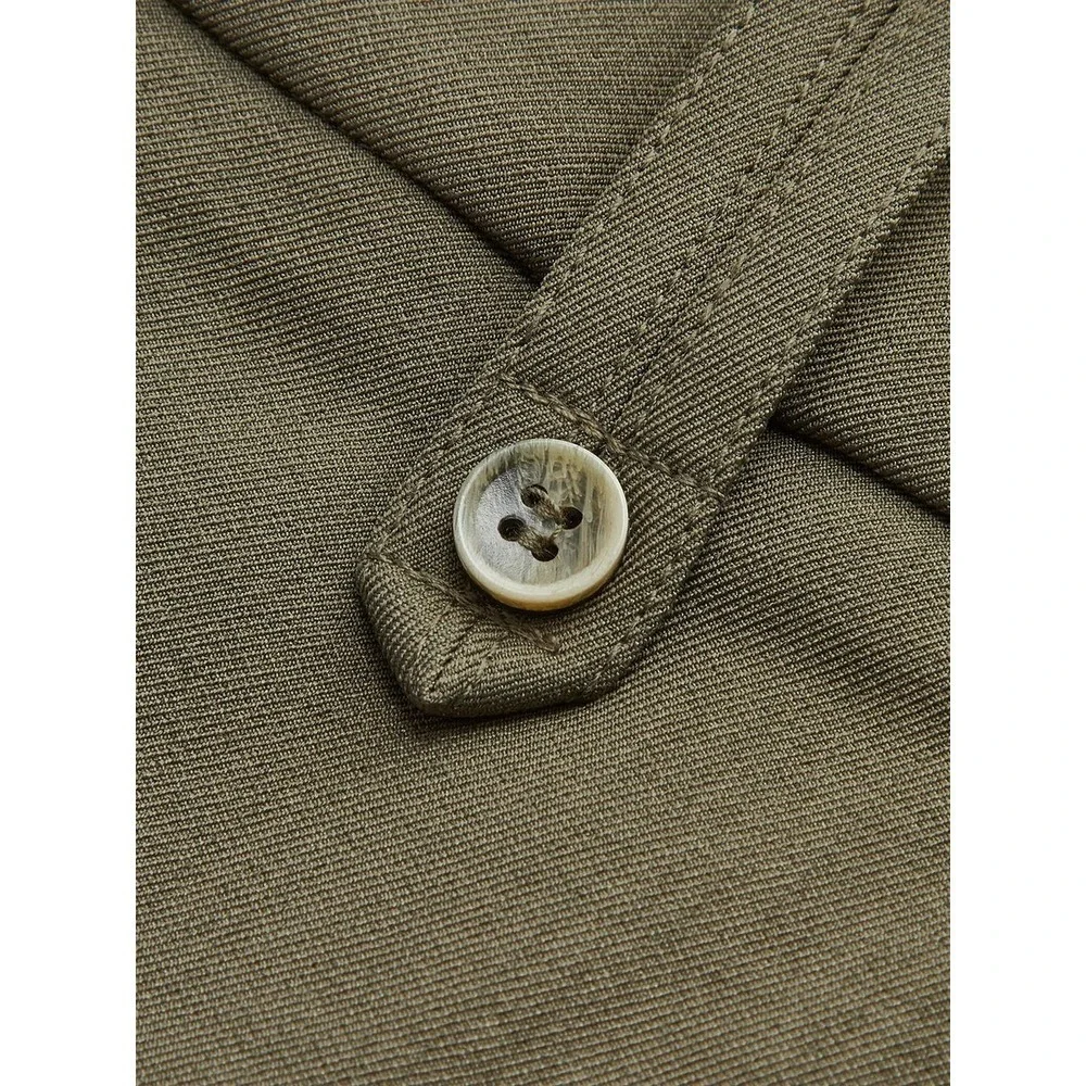 Commense Wide Leg Pleated ArmyGreen Trousers High Waist Palazzo Pants size S - Picture 13 of 15